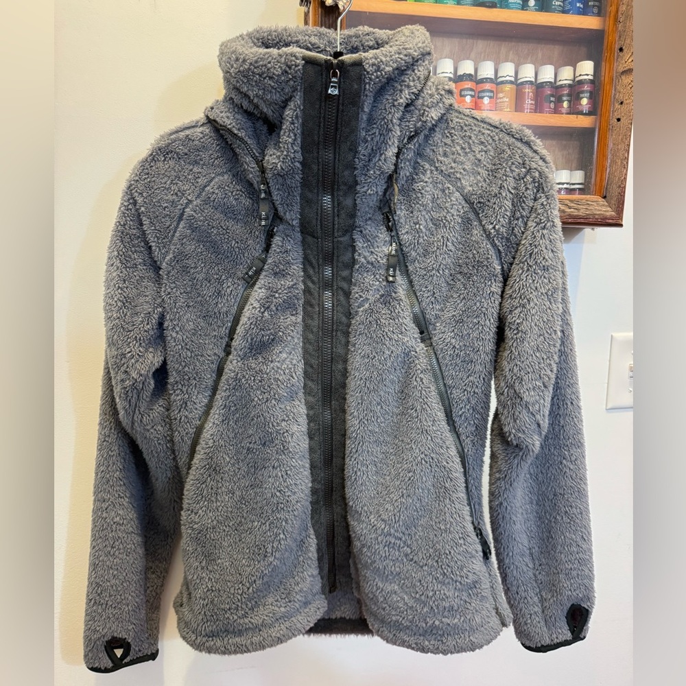 Kuhl Gray Fleece Flight Jacket